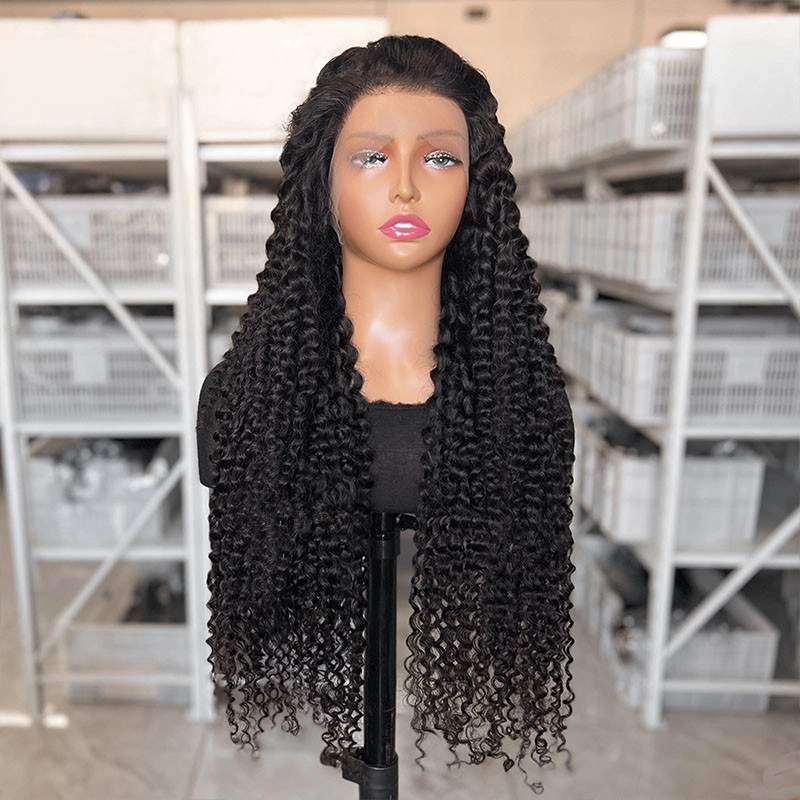 32inch Long Hair 13x6 Lace Frontal Wig Natural Color Deep Curly Wigs